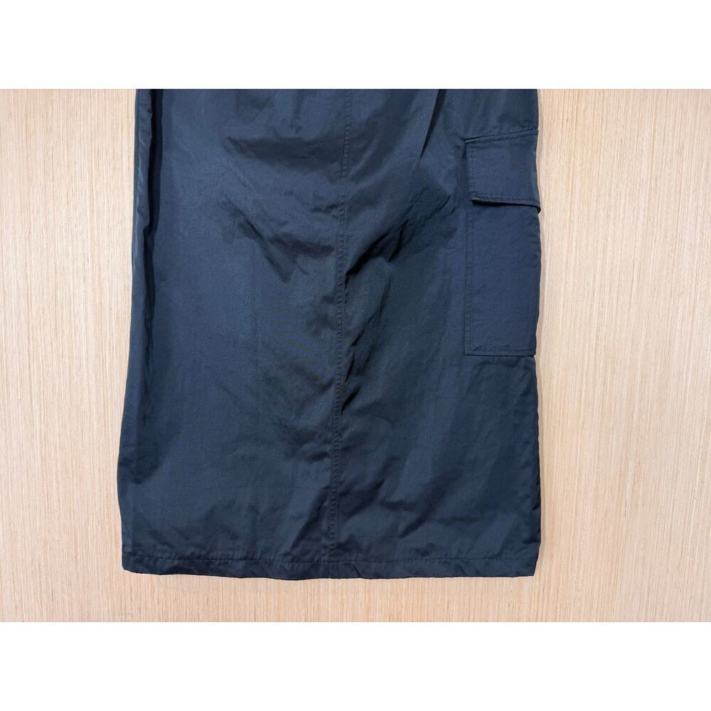 Zara Zippered Nylon Midi Skirt Cargo Pocket Womens Size XS Black Grunge Gothic - Picture 7 of 12